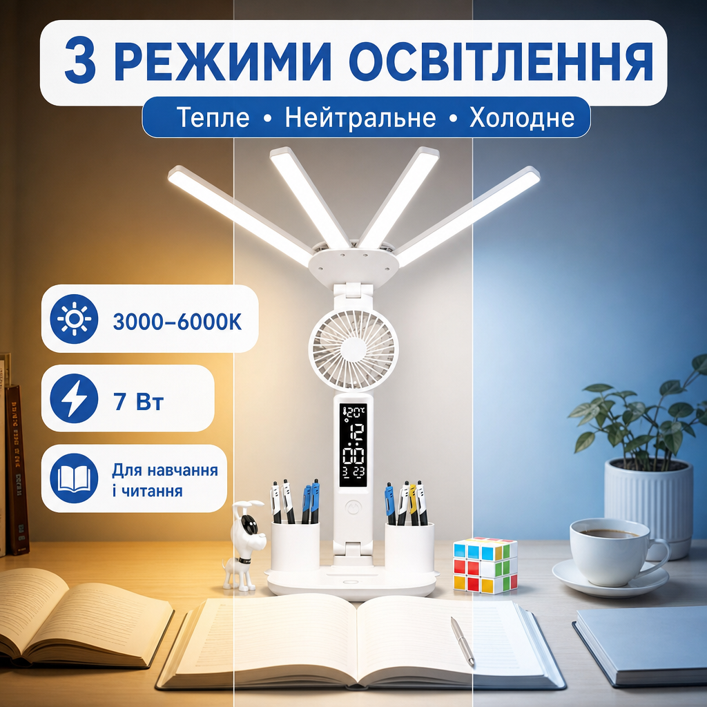 3 режими освітлення LED лампа